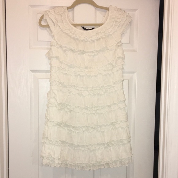French Connection Cotton Ivory Ruffle Dress - Picture 2 of 6